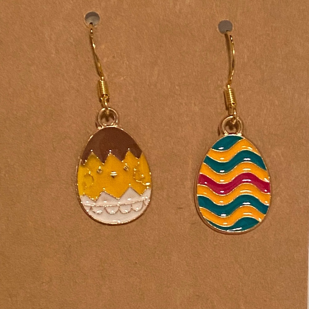 Asymmetrical Easter Egg Dangle Earrings